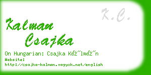 kalman csajka business card